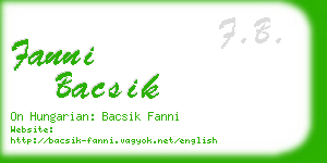 fanni bacsik business card